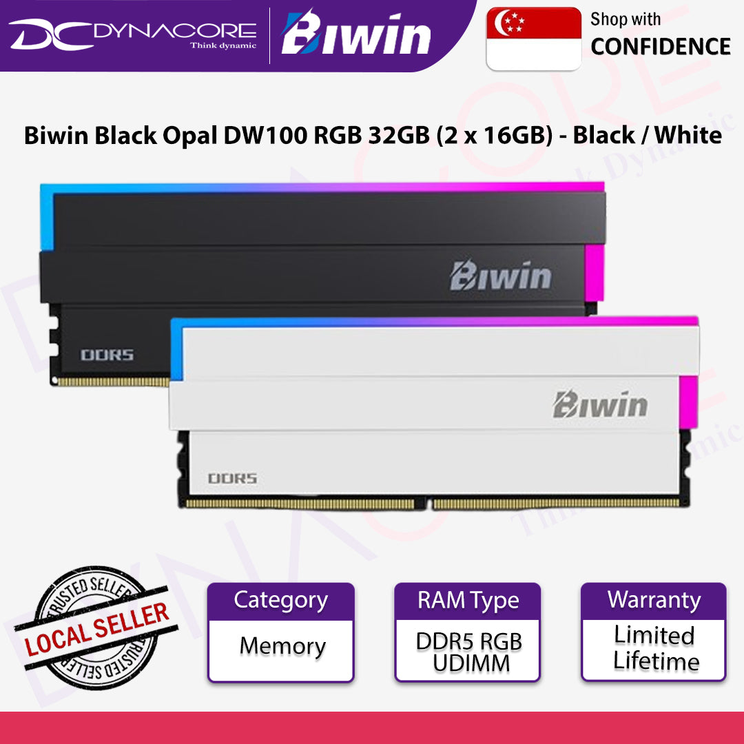 Biwin Black Opal DW100 RGB 32GB (2 x 16GB) - Black / White