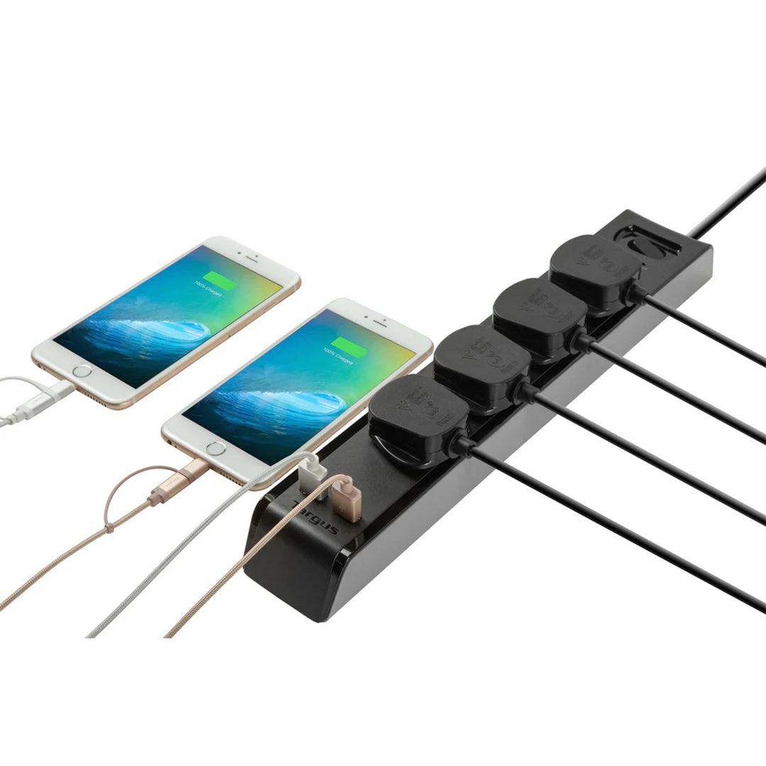 TARGUS APS1001AP-50 Targus "Smart Surge 4" with 2 USB Ports (UK) - 092636316334