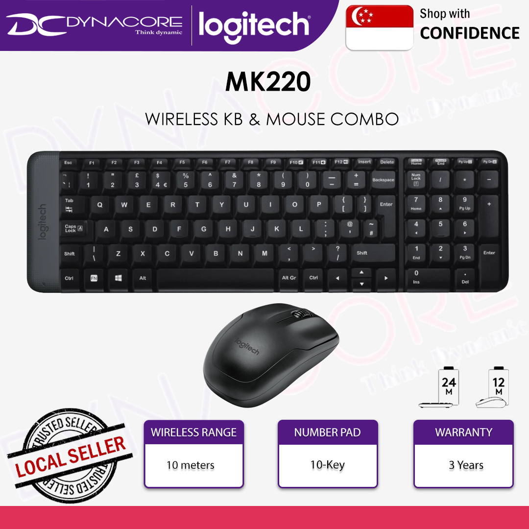 Logitech MK220 920-003168 Wireless keyboard and Mouse Combo - 097855077998
