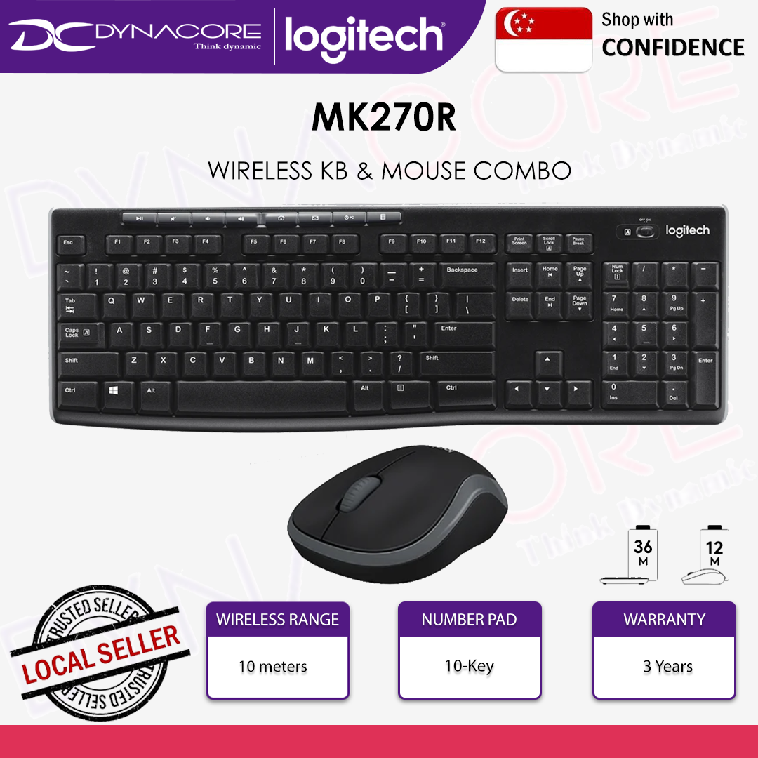 Logitech MK270R Wireless Keyboard and Mouse Combo 920-006314 - 097855105578