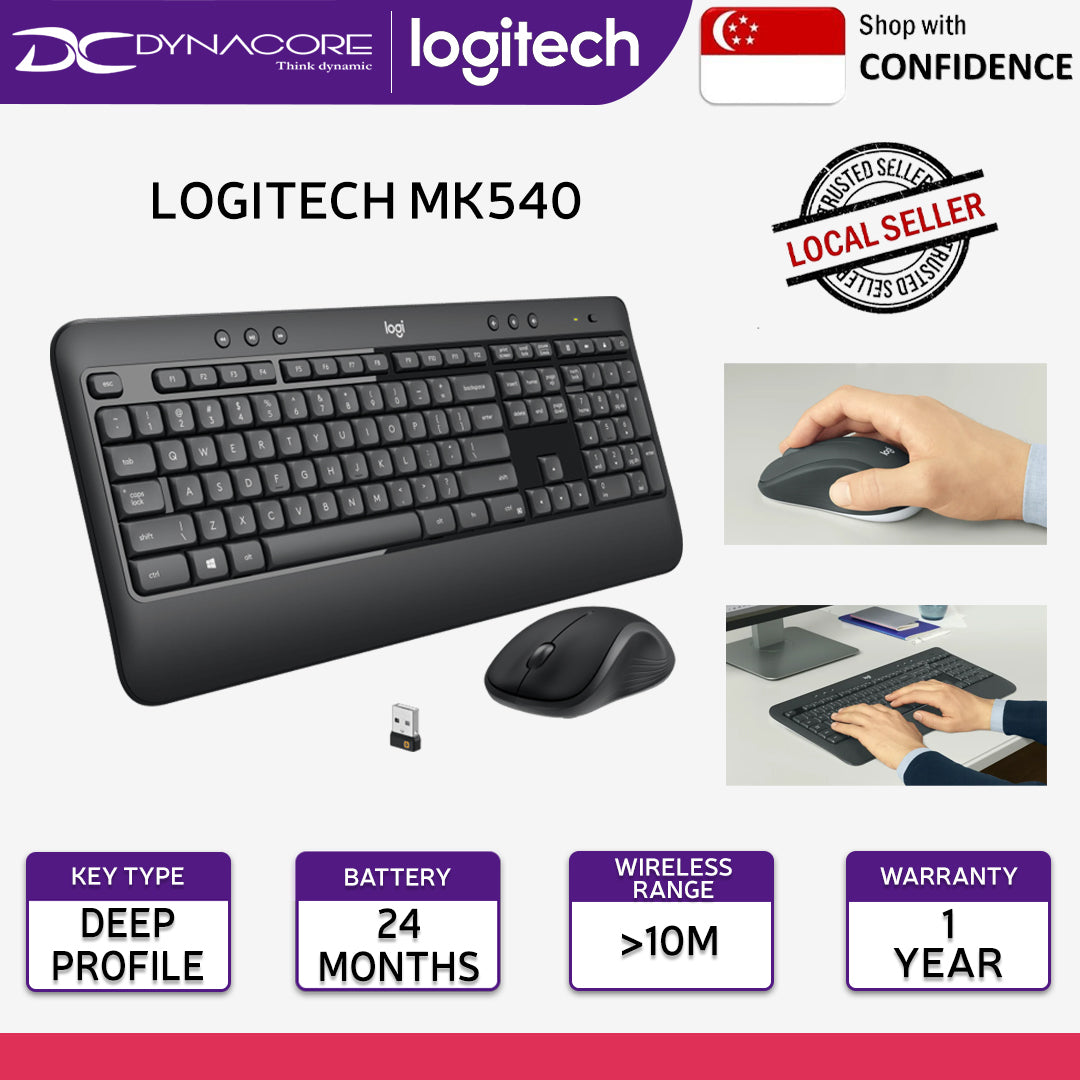 Logitech MK540 advanced wireless keyboard and mouse 920-008682 - Replacement for MK545 - 097855137302