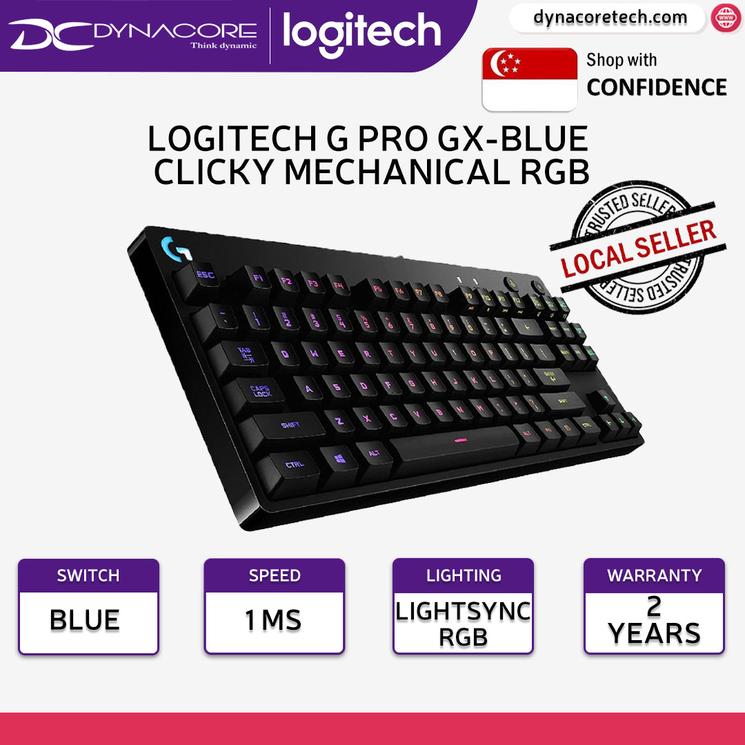 Logitech G Pro GX-Blue Clicky Mechanical Lightsync RGB Keyboard - 920-009396-097855151971