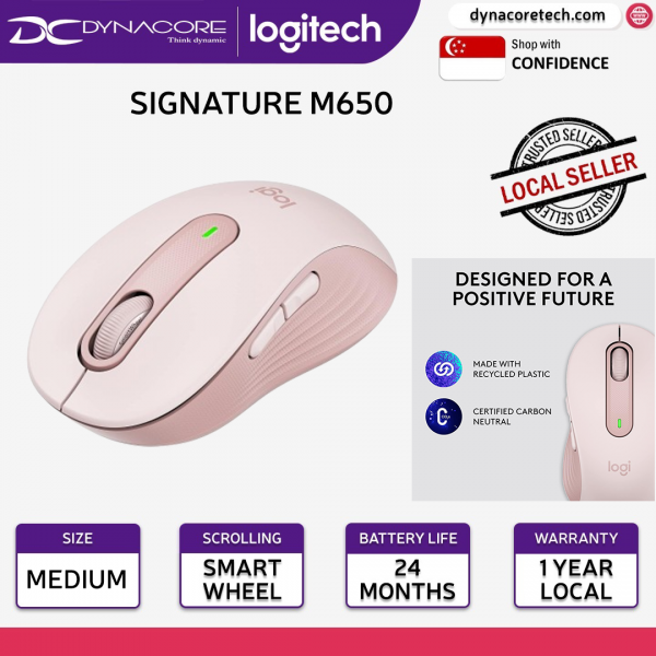 LOGITECH SIGNATURE M650 M WIRELESS MOUSE-ROSE 1Y- 097855167842