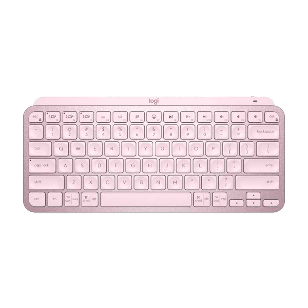 Logitech MX Keys Mini Minimalist Wireless Illuminated Keyboard, Compact, Bluetooth, Backlit, USB-C, Compatible with Apple macOS, iOS, Windows, Linux, Android, Metal Build - ROSE -097855169679