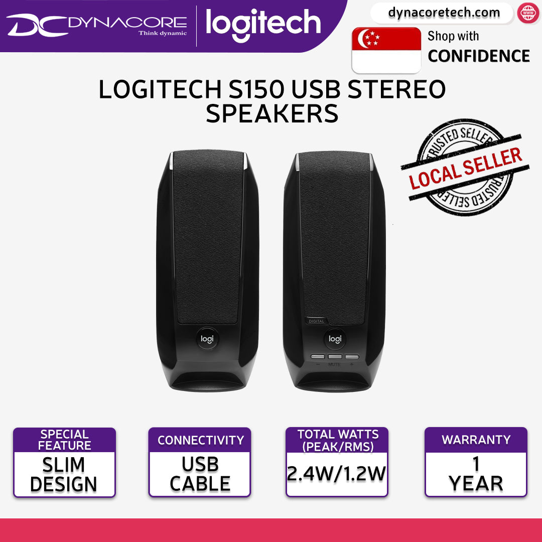 Logitech S150 USB Stereo Speakers for Desktop or Laptop - 980-000028 - 097855189394
