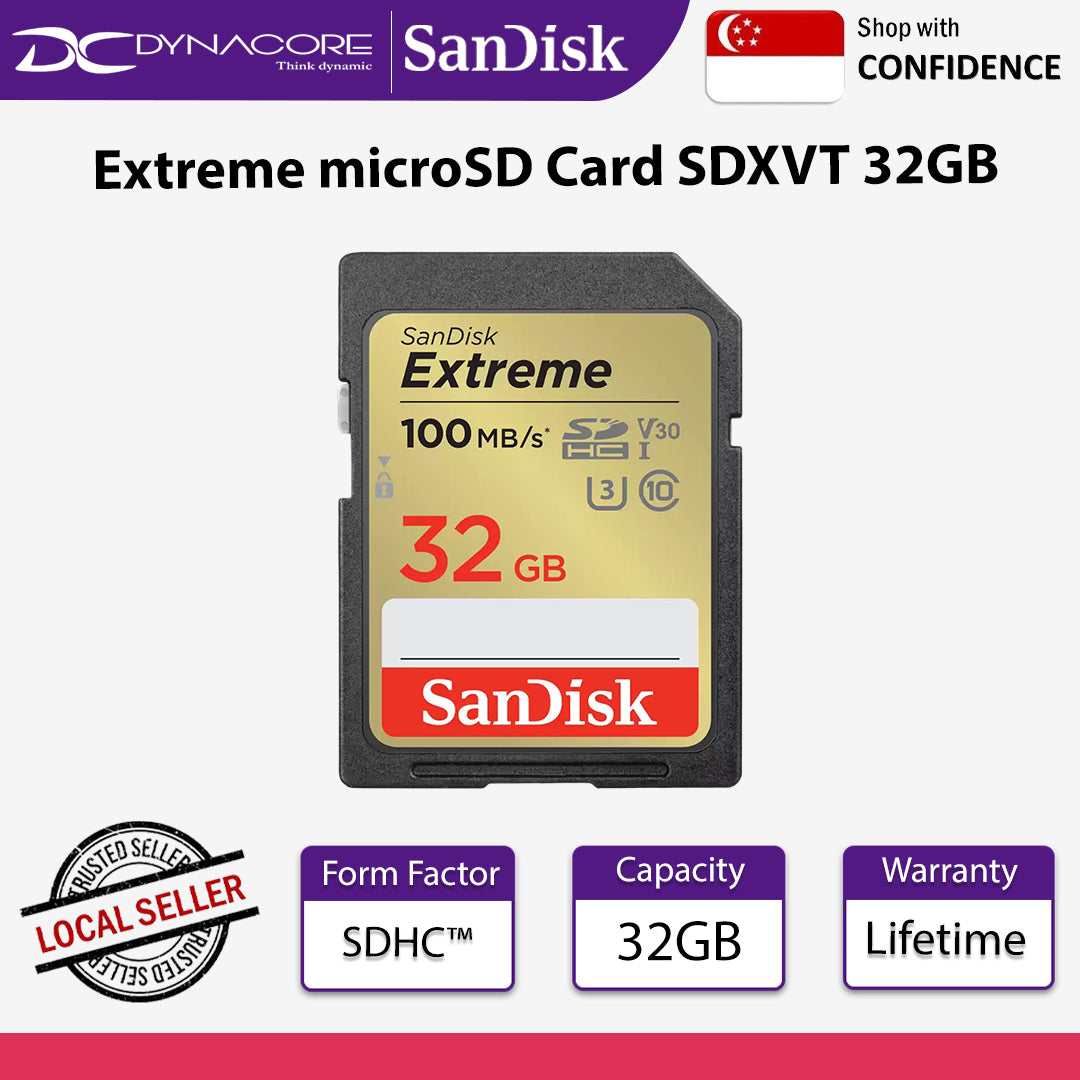 SanDisk Extreme microSD Card SDXVT 32GB - 619659188924