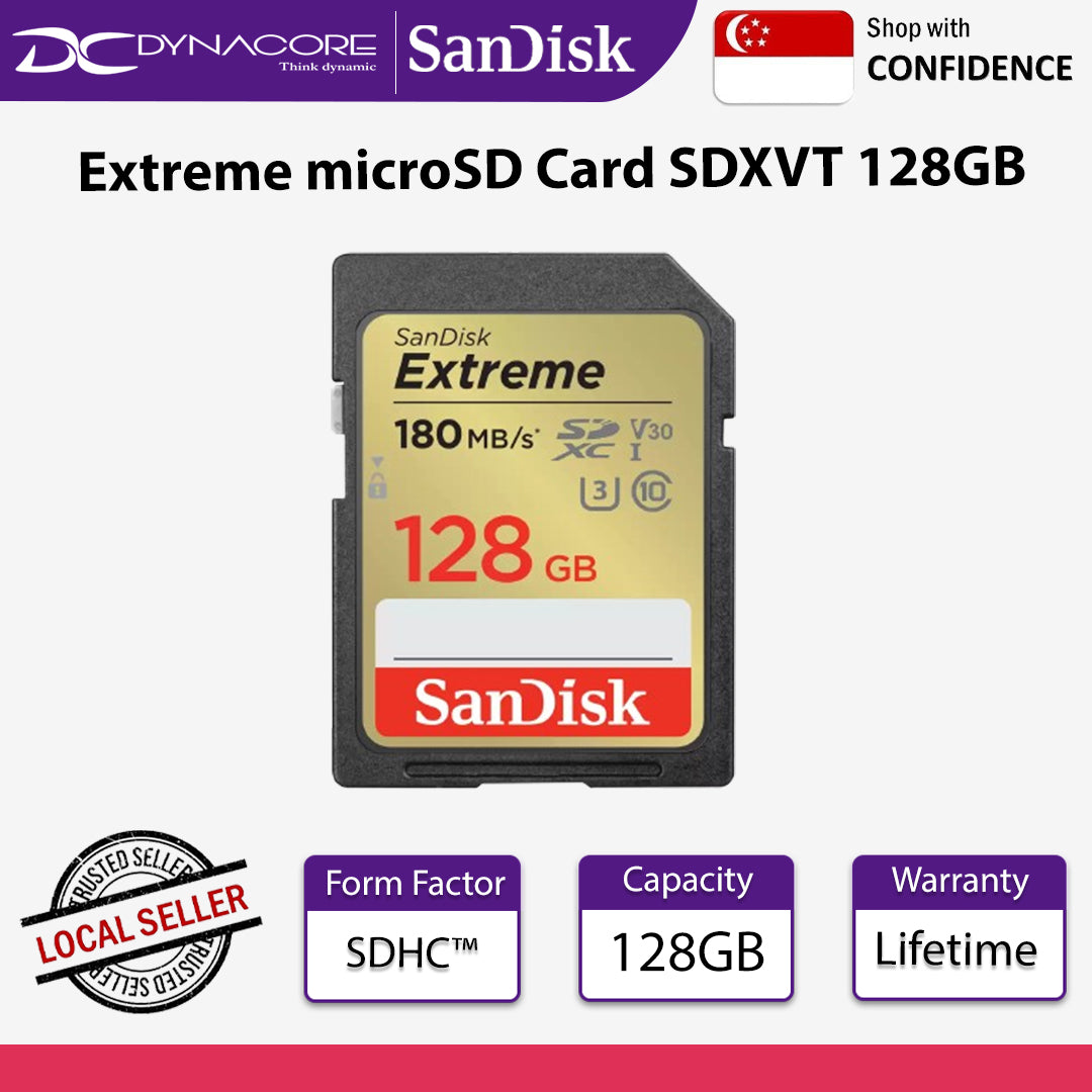 SanDisk Extreme microSD Card SDXVT 128GB - 619659188863