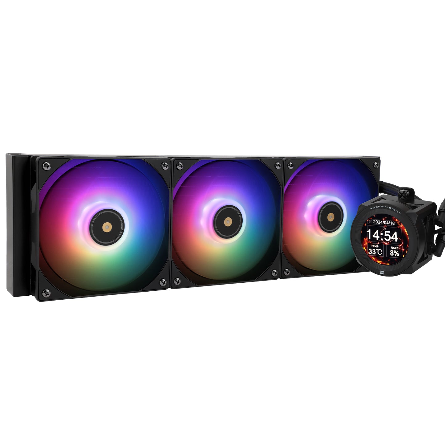 THERMALRIGHT CORE VISION LCD 360 ARGB BLACK/ WHITE AIO LIQUID COOLER(3YRS) -814256017770, 814256017787