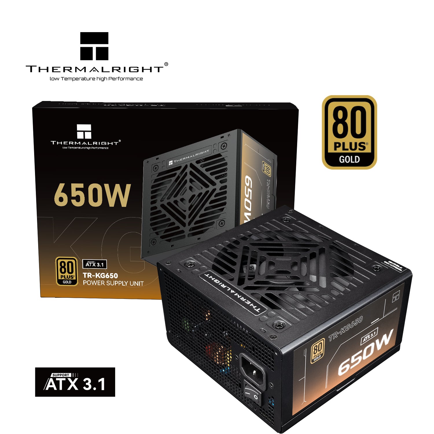 Thermalright TR-KG650 650W 電源ユニット 未使用 THERMALRIGHT TR-KG650 650W ATX3.1 80+ GOLD FULL MODULAR PSU(5YRS