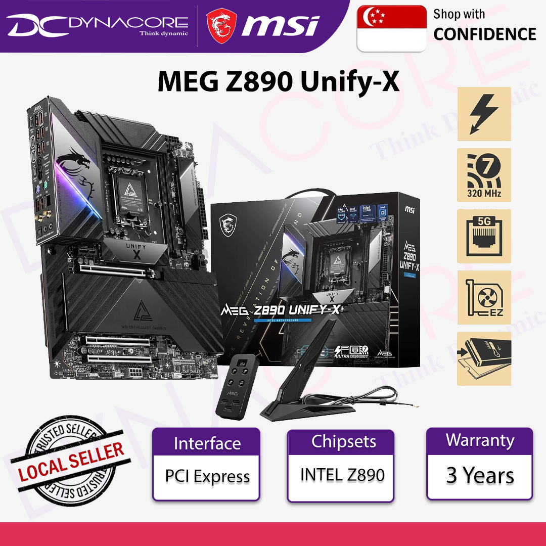 MSI MEG Z890 Unify-X Motherboard, ATX - Supports Intel Core Ultra Processors (Series 2), LGA 1851-110A SPS VRM, DDR5 - MSIMEGZ890UnifyX