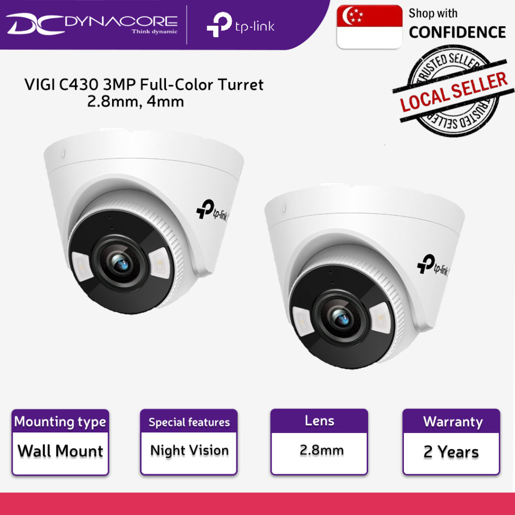 TP-Link VIGI C430(2.8MM) / C430(4mm) 3MP Full-Color Turret Network Camera