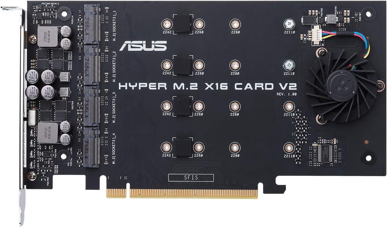 ASUS Hyper M.2 X16 PCIe 3.0 X4 Expansion Card V2 - 192876104798