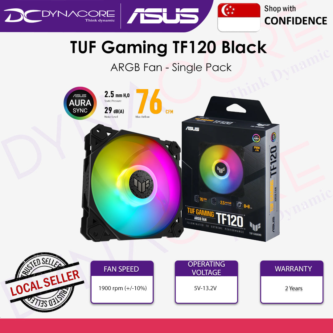 ASUS TUF GAMING TF120 BLACK ARGB FAN - 195553316934