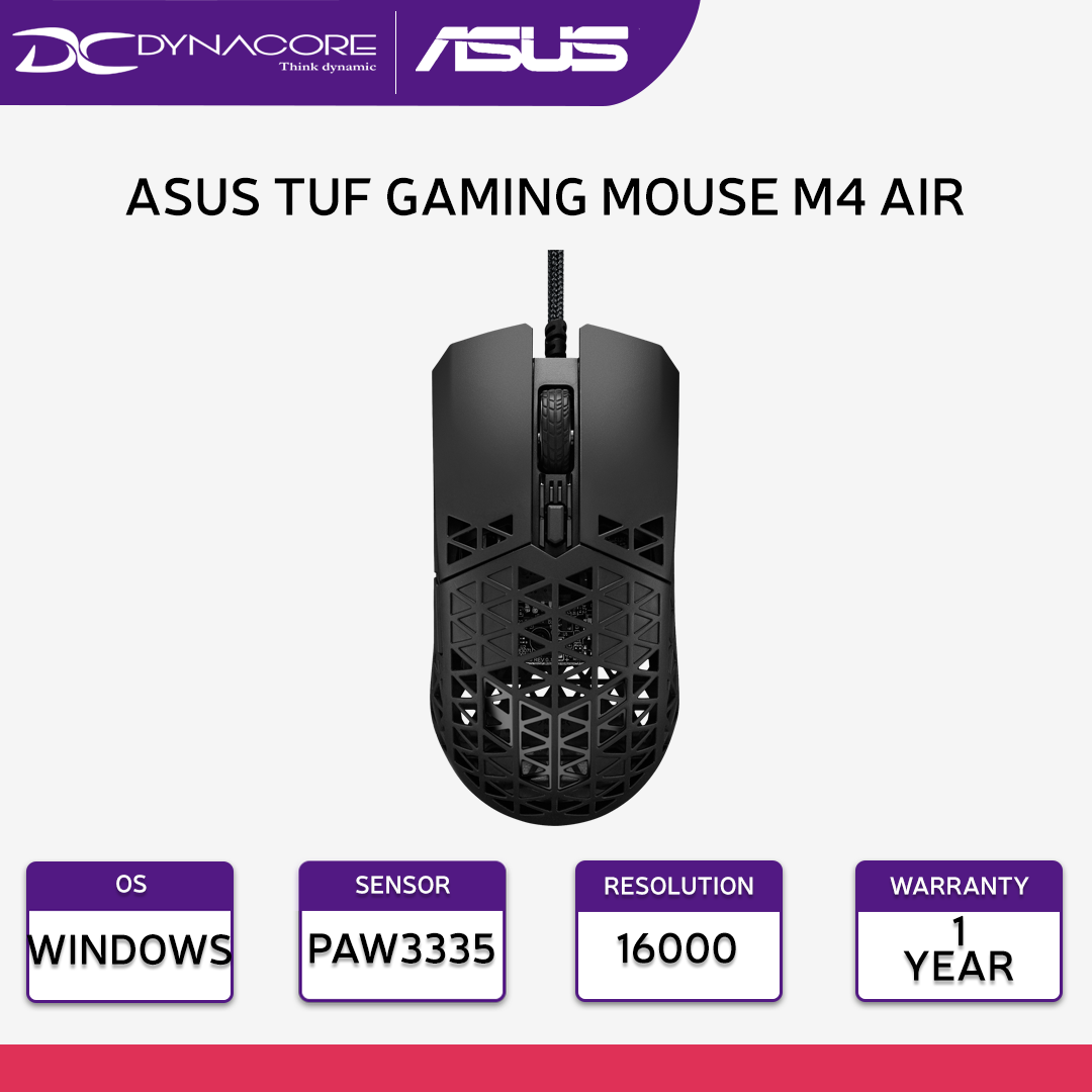 ASUS TUF Gaming M4 Air Lightweight Wired Gaming Mouse | 16,000 dpi Sensor, Programmable Buttons, 47g -195553335478