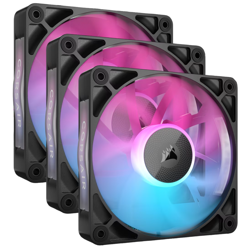 Corsair iCUE LINK RX120 RGB 120mm PWM Fan Starter Kit - 3-Pack - 840006680925