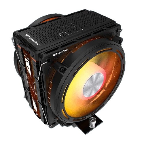 DarkFlash E400 Plus CPU Air Cooler Dual 120mm PWM ARGB Fans - Black - E400 PLUS BLACK