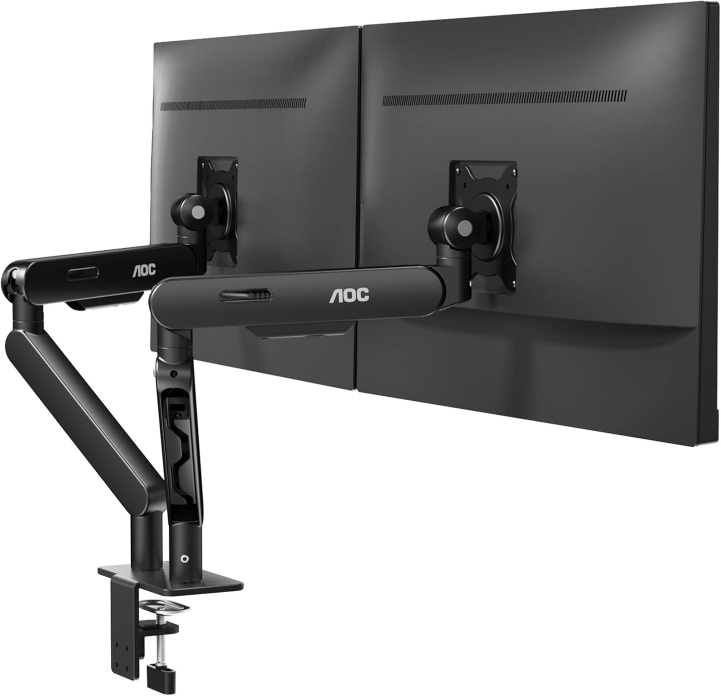 AOC AM420B Mechanical Gas Spring System Dual Monitor Arm (Black) - AOCAM420B