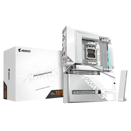 Gigabyte X870 AORUS STEALTH ICE WIFI7 DDR5 PCIe 5.0 USB-C AMD AM5 ATX Motherboard - 4719331873097