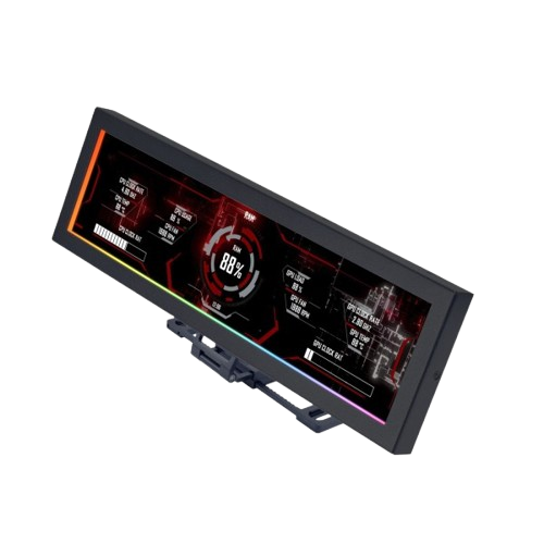 Lian Li SM088X Black 8.8" Universal Screen for PC - Adjustable Mounting for Any Computer Setup Mini Monitor - 4718466020550