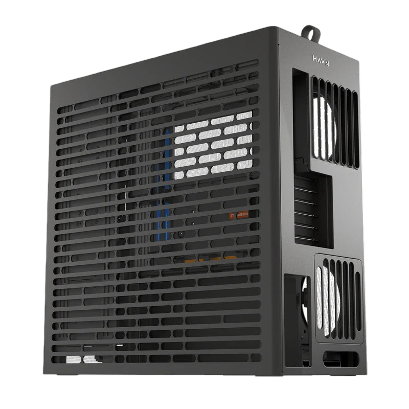 HAVN HS 420 VGPU Edition Dual-Chamber Airflow ATX Mid-Tower PC Case - Black - HAVNHS420VGPUB
