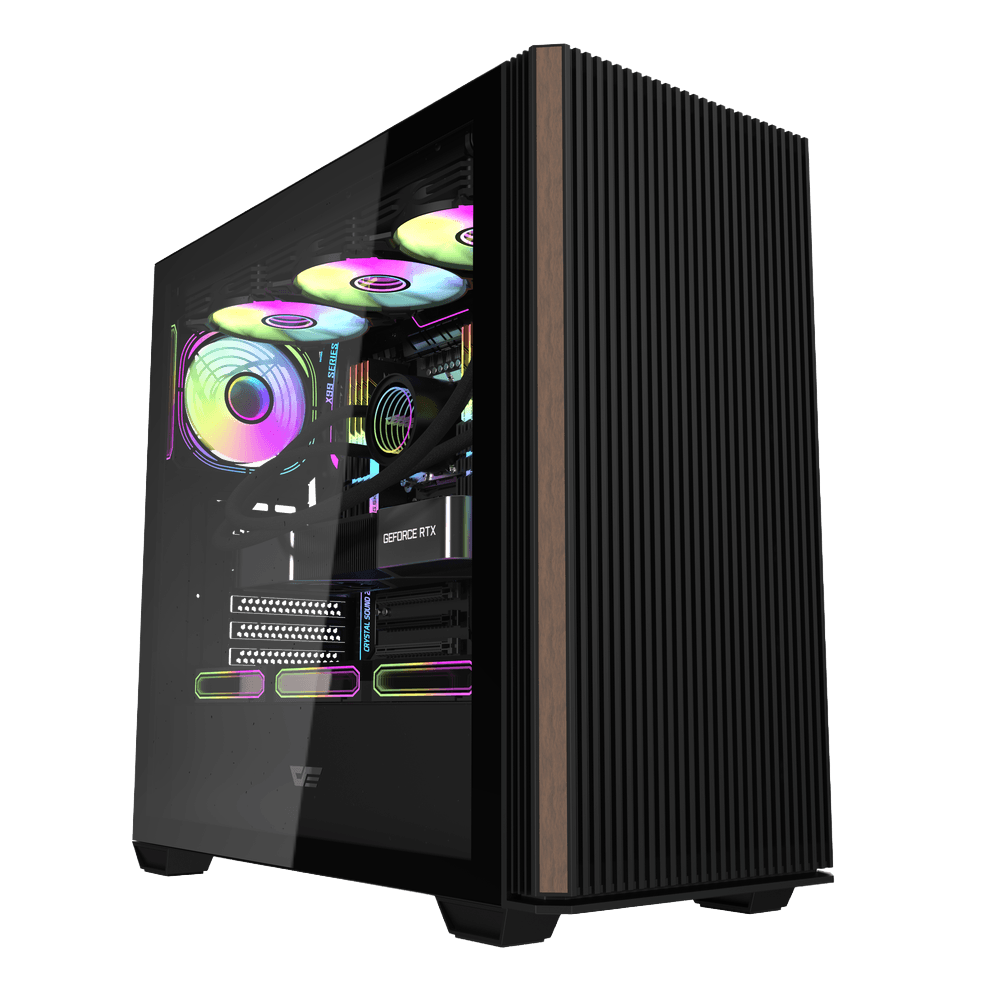 DarkFlash DS900WS ATX PC Case BLACK - Fans not Included - DFDS900WS