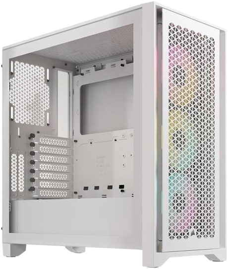 Corsair iCUE 4000D RGB Airflow Tempered Glass Mid-Tower Case White - CS-CC-9011241-WW