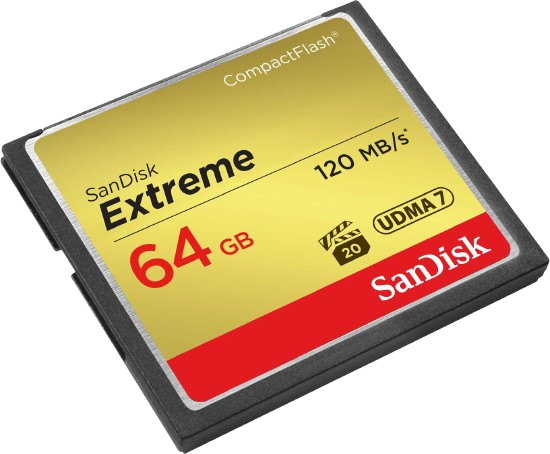 SanDisk Extreme CompactFlash Memory Card CFXSB 64GB - 619659123710