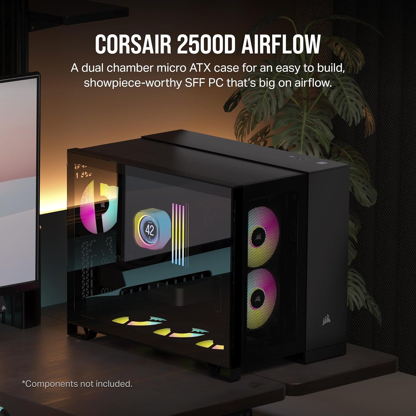 Corsair 2500D AIRFLOW Micro ATX Dual Chamber PC Case - Black - CS-CC-9011263-WW