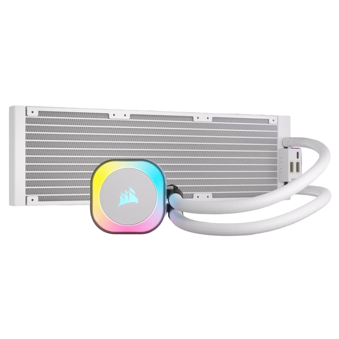 Corsair iCUE LINK H150i QX120 RGB Fans 360mm Radiator RGB AIO Liquid CPU Cooler White - 840006665861