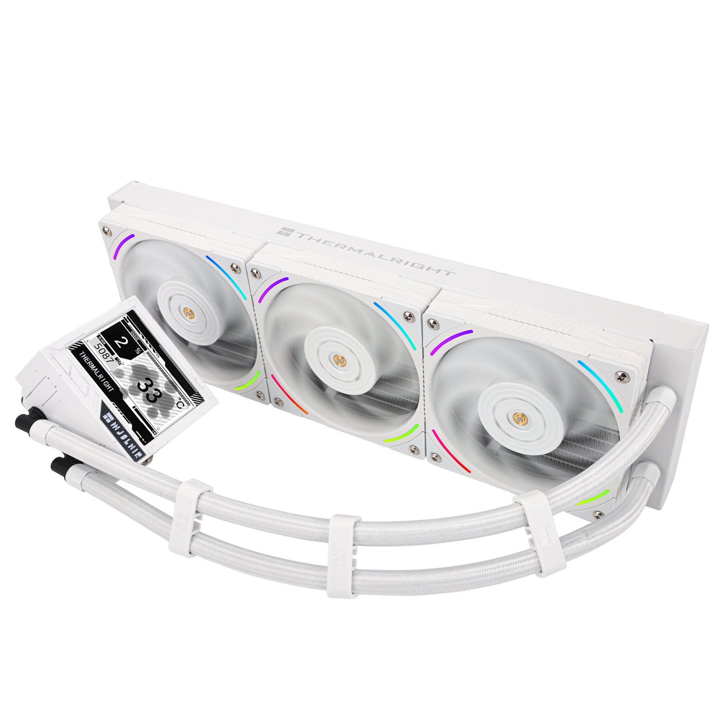 THERMALRIGHT MJOLNIR VISION 360 ARGB BLACK/WHITE 3.5"LCD AIO LIQUID COOLER(3YRS) - 814256017954, 814256017961