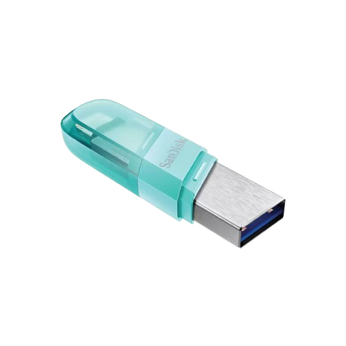 SanDisk iXpand Flash Drive Flip USB 3.0 SDIX90N 128GB Ice Mint - 619659192501