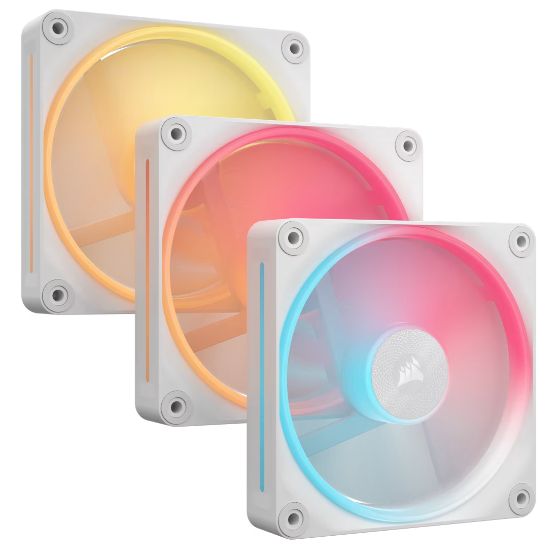 CORSAIR iCUE Link LX120-R RGB 120mm PWM Reverse Fans Triple Pack - Black / White
