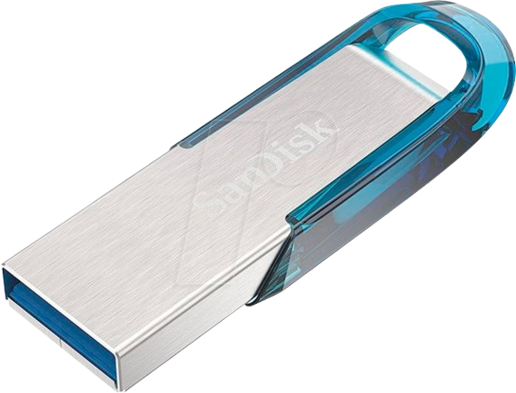 SanDisk Ultra Flair USB 3.0 Flash Drive CZ73 64GB Fashionable Metal - BLUE - 619659163051