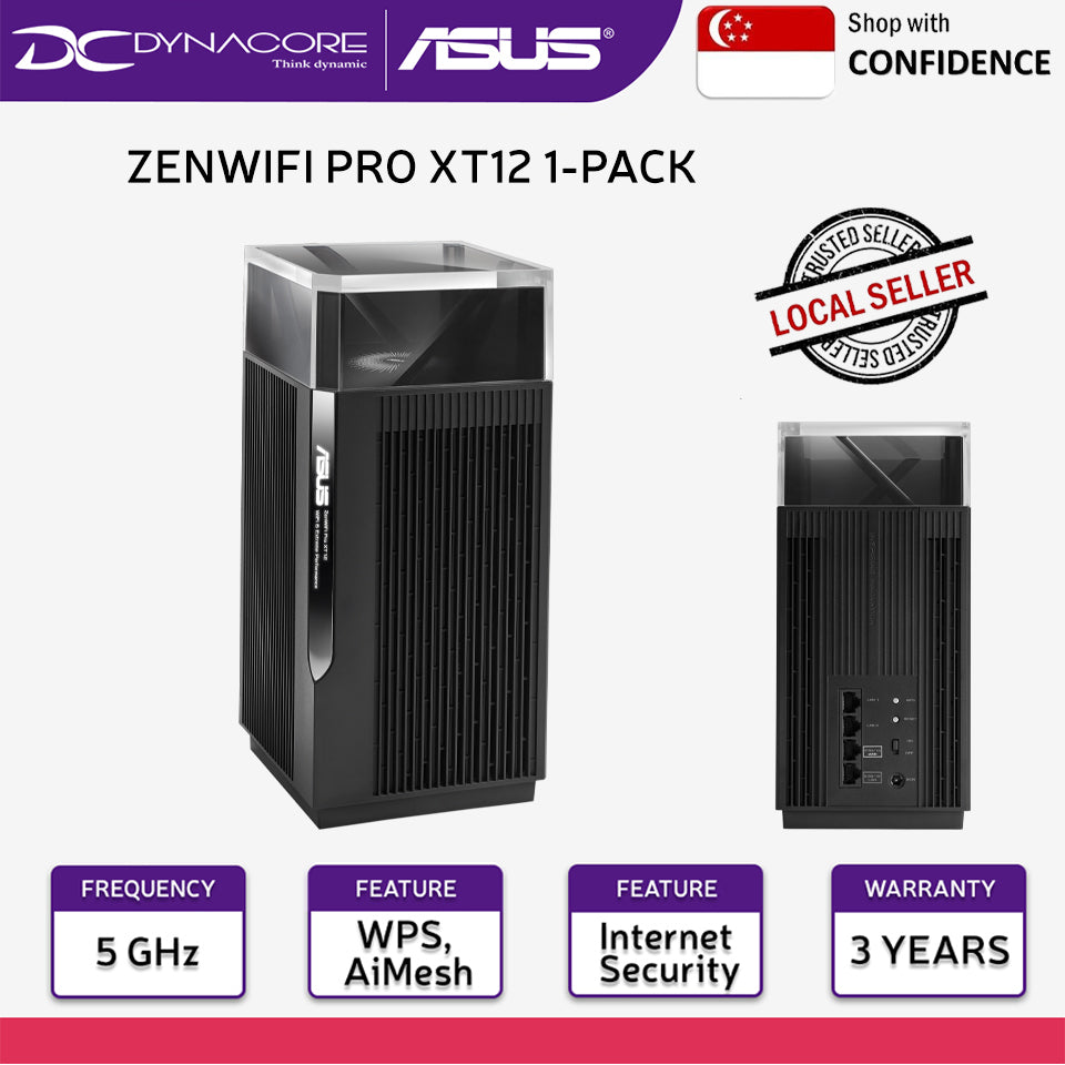 ASUS ZenWiFi Pro XT12 AX11000 Tri-Band WiFi 6 Mesh WiFi System (1 Pack) - 4711081359951