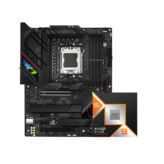 ASUS ROG STRIX B650E-F GAMING WIFI AM5 ATX MOTHERBOARD + AMD RYZEN 9 9950X3D 4.3GHz 16C/32T 144MB CACHE TRAY PROCESSOR - 4711081944058 +100-000000719