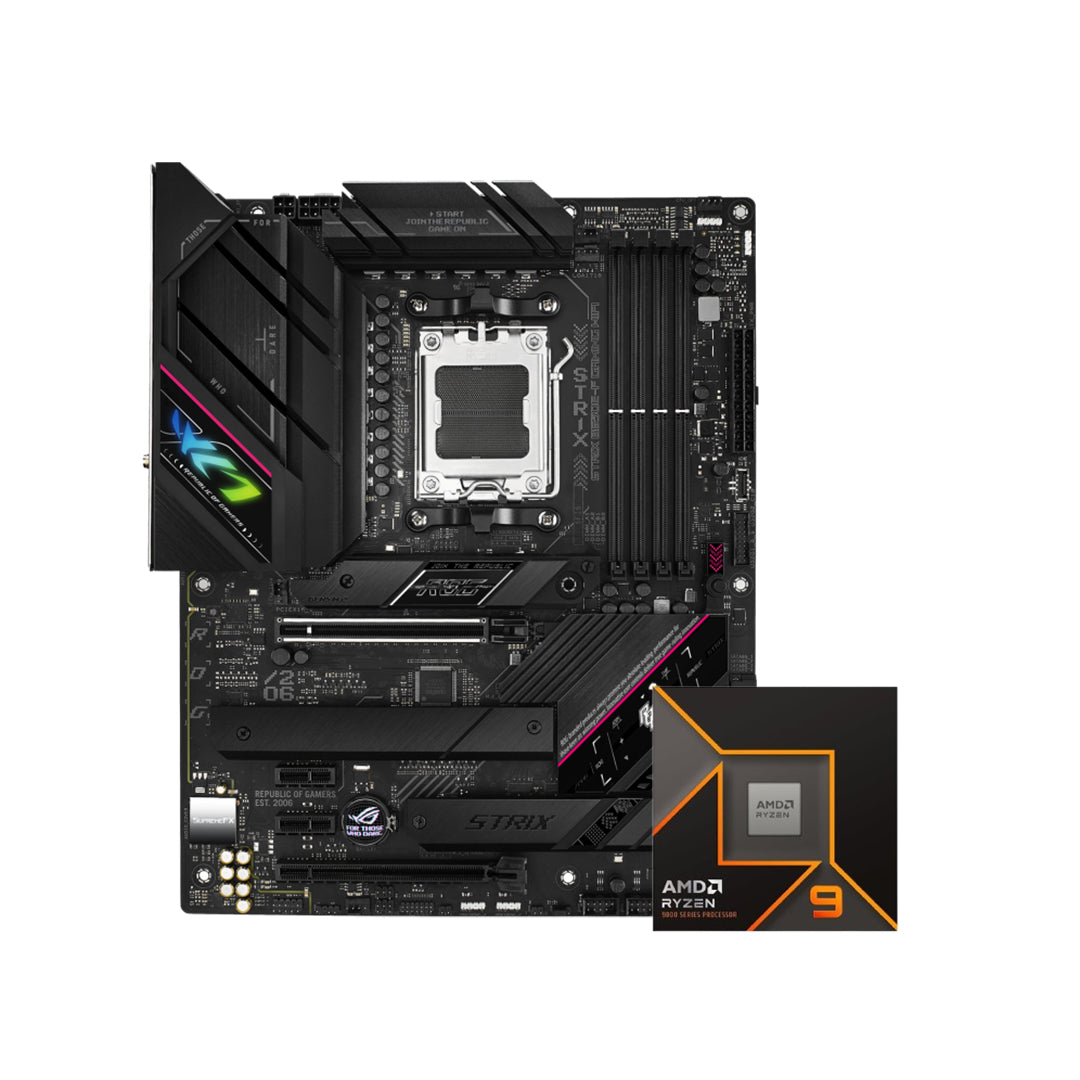 ASUS ROG STRIX B650E-F GAMING WIFI AM5 ATX MOTHERBOARD + AMD RYZEN 9 9950X 4.3GHz 16C/32T 80MB TRAY PROCESSOR - 4711081944058 +100-000001277