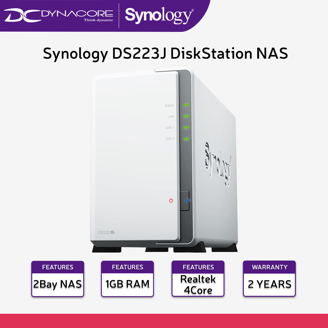 Synology DS223J DiskStation NAS / storage server Desktop Ethernet LAN White RTD1619B - 4711174724765