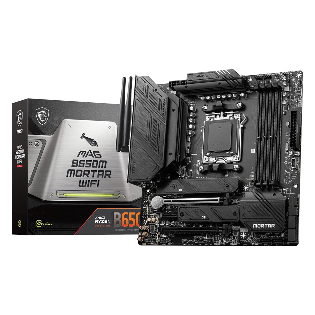 MSI MAG B650M MORTAR WIFI AM5 AMD B650 SATA 6Gb/s DDR5 Ryzen 7000 Micro ATX Motherboard -4711377010207