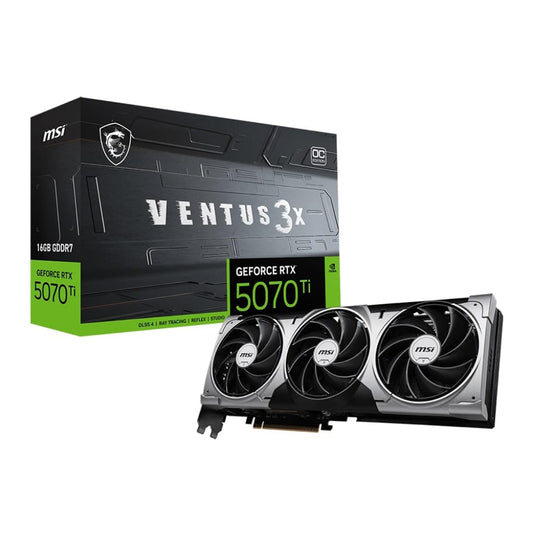 MSI GEFORCE RTX5070Ti 16GB VENTUS 3X OC TRIPLE FAN GDDR7 - 4711377301589