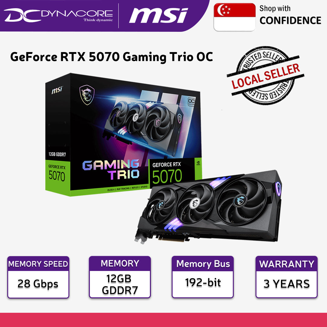MSI GEFORCE RTX5070 12GB GAMING TRIO OC TRIPLE FAN GDDR7 - 4711377303927