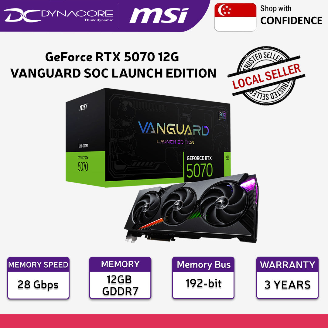 MSI GEFORCE RTX5070 12GB VANGUARD SOC LAUNCH EDITION TRIPLE FAN GDDR7 - 4711377303972