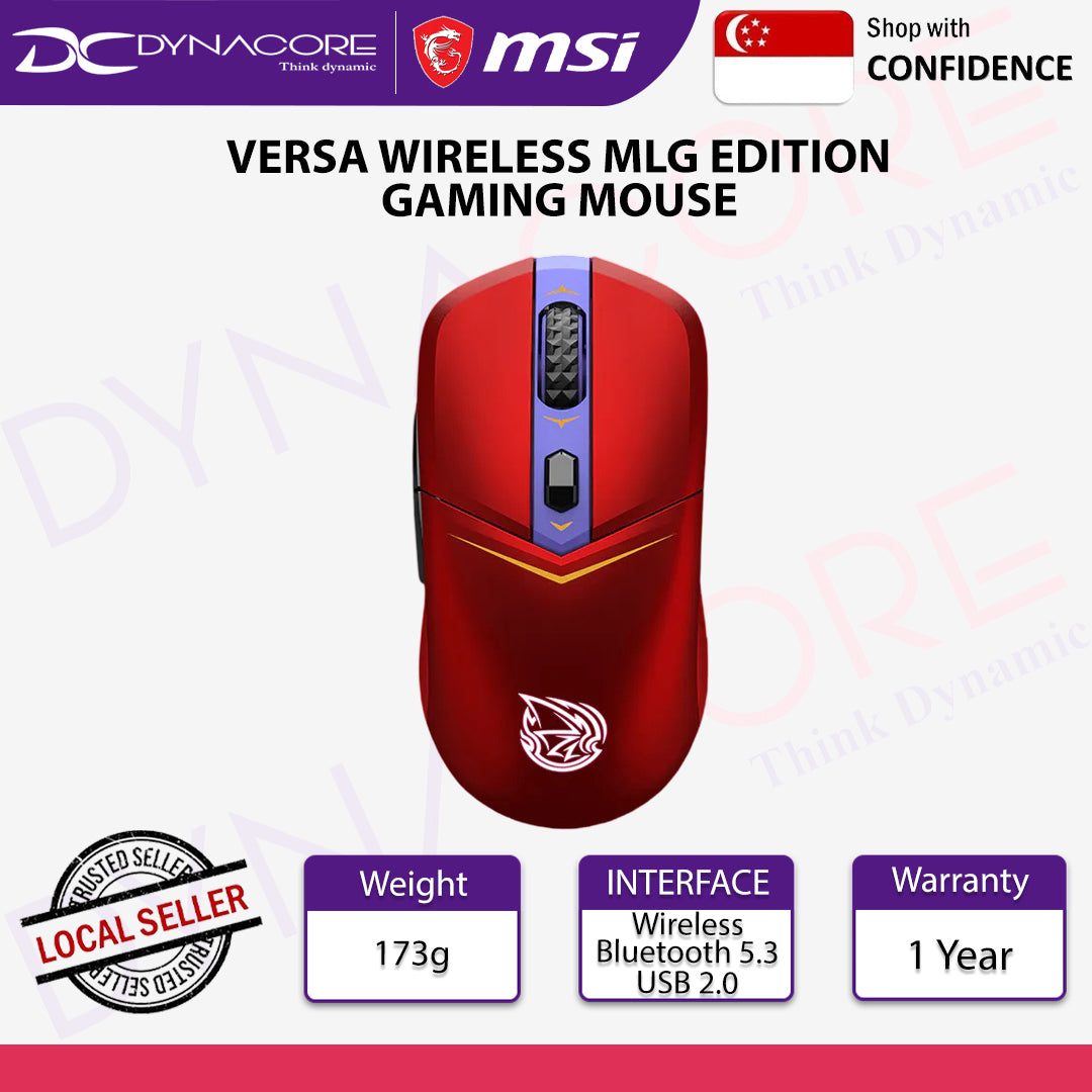 MSI VERSA Wireless MLG Edition Gaming Mouse- Red - 4711377384766