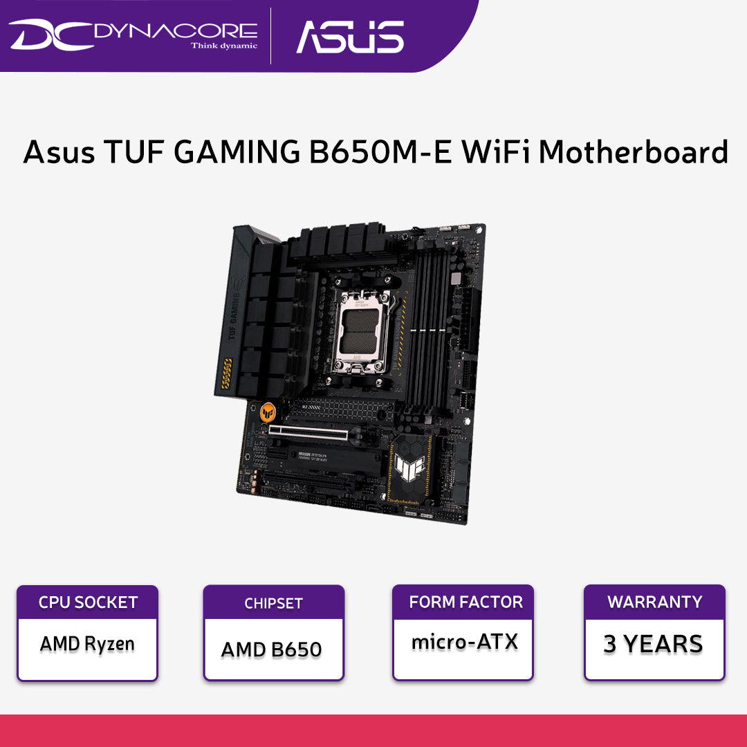 Asus TUF GAMING B650M-E WiFi AMD Socket AMD Wi-Fi 6 M-ATX Motherboard - 4711387222058