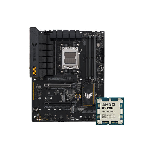 ASUS TUF GAMING B650-E WIFI AM5 ATX MOTHERBOARD+AMD RYZEN 9 9900X 4.4GHz 12C/24T 76MB CACHE TRAY PROCESSOR - 4711387423080 +100-000000662
