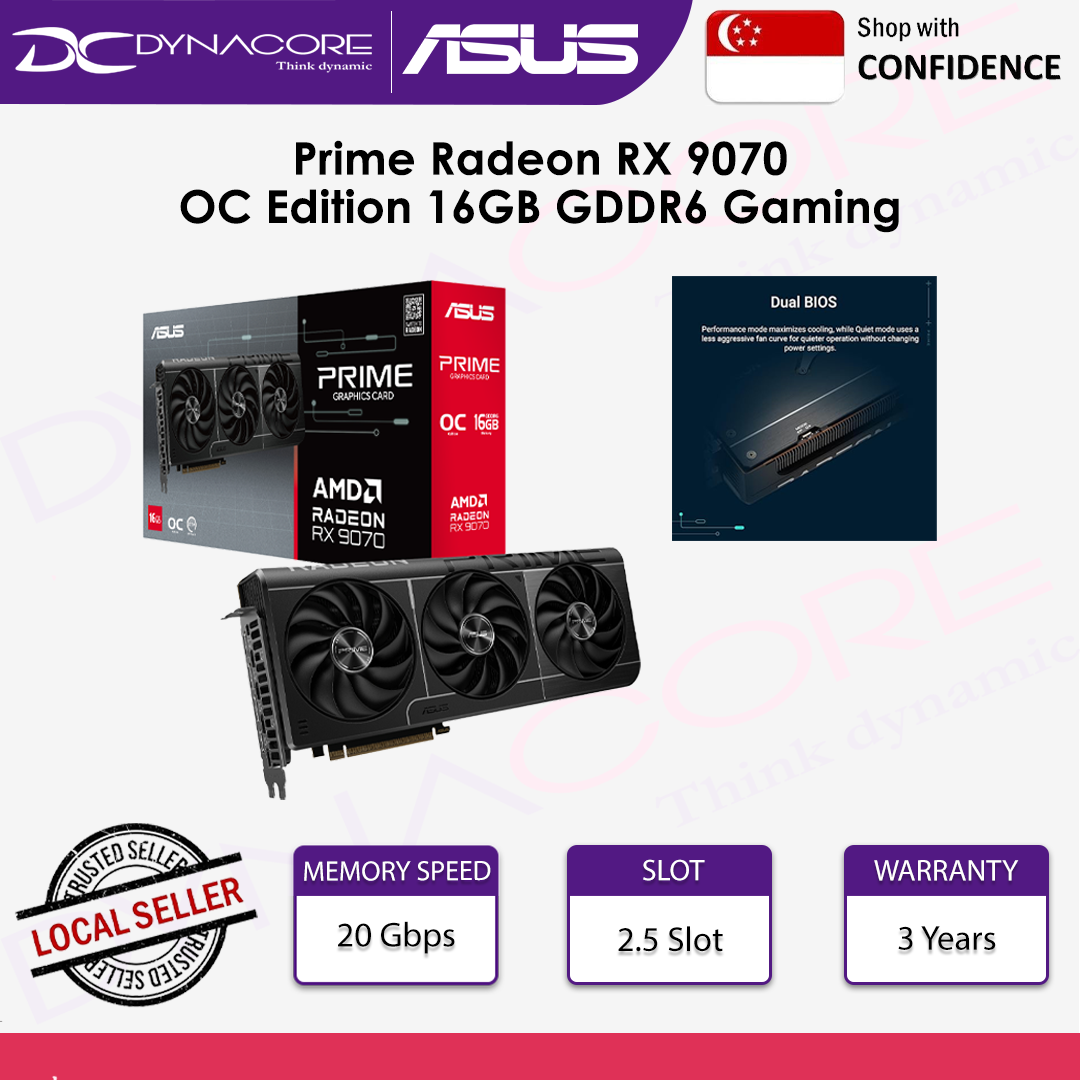 ASUS Prime Radeon™ RX 9070 OC Edition 16GB GDDR6 Graphics card - 4711387829592