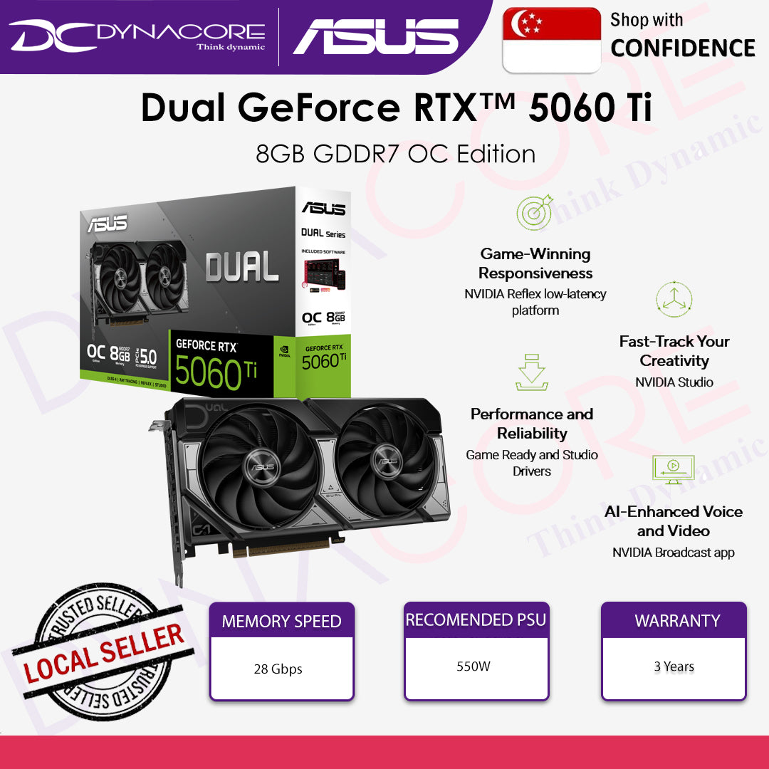 ASUS GEFORCE DUAL RTX5060Ti O8G TWIN FAN OC GDDR7 - 4711387994290