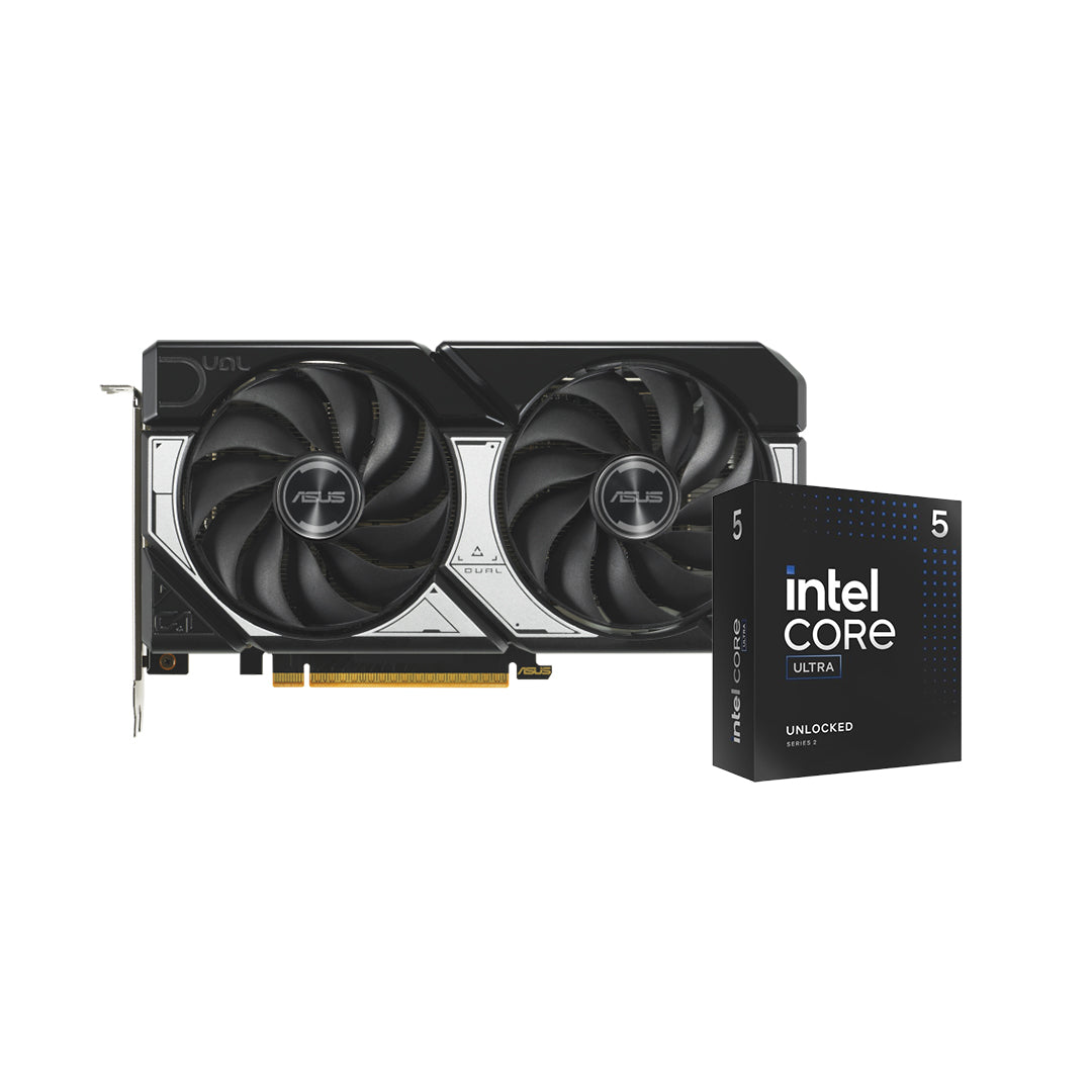 ASUS Dual GeForce RTX 5060 8GB GDDR7 OC Graphics Card + Intel Core Ultra 5 245K CPU - 4711636057899+5032037282086
