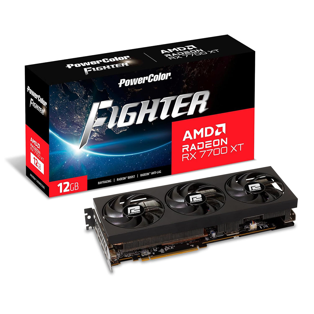 POWERCOLOR AMD RADEON FIGHTER RX 7700XT 12GB-F/OC TRIPLE FAN GDDR6(3YRS) - 4713436174967