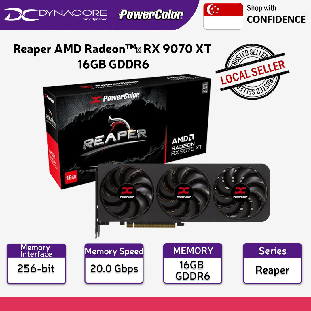 PowerColor AMD Radeon RX 9070XT REAPER 16GB GDDR6 Graphics Card - RX9070 / 9070XT - 4713436175759