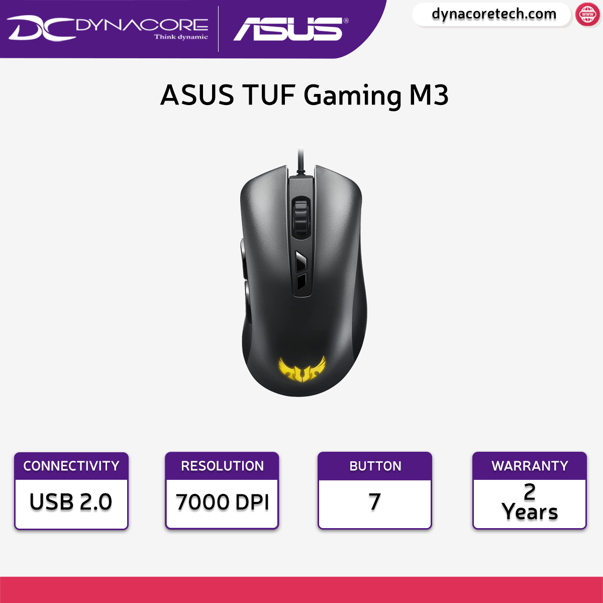 ASUS TUF GAMING M3 P305 WIRED OPTICAL RGB GAMING MOUSE(2YRS) -4718017366373